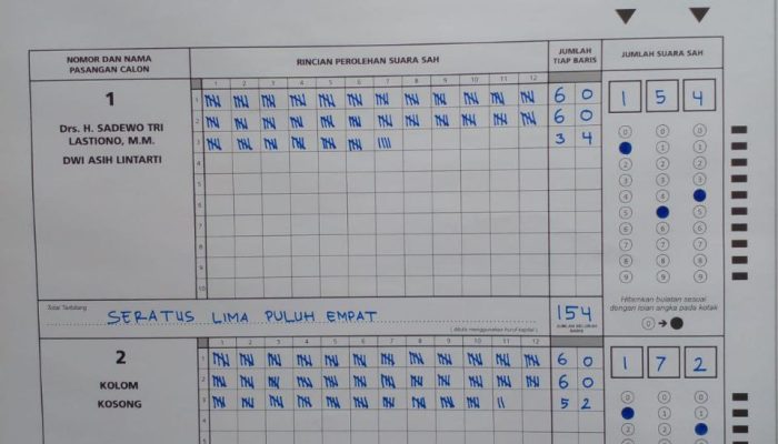 Tingginya Suara Kotak Kosong Jadi Tantangan Legitimasi Paslon Sadewo-Lintarti