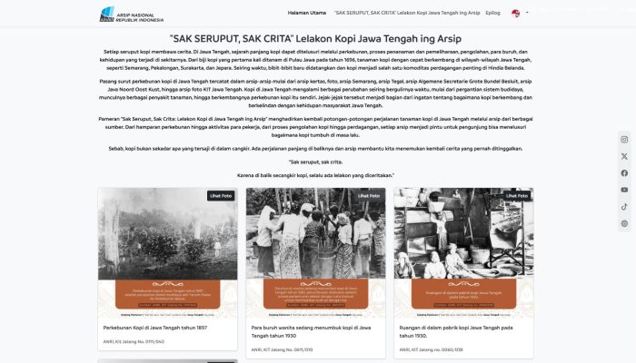 Membaca Memori Masa Lalu, Arsip Kolonial dan Perjalanan Kopi Jawa Tengah Hadir dalam Pameran Virtual